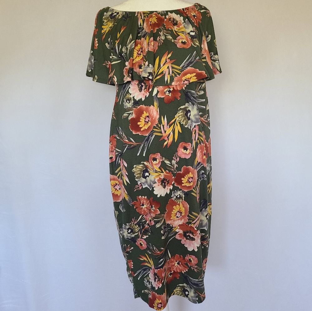 Mother Bee Maturnity Off The Shoulder Midi Dress Size Medium